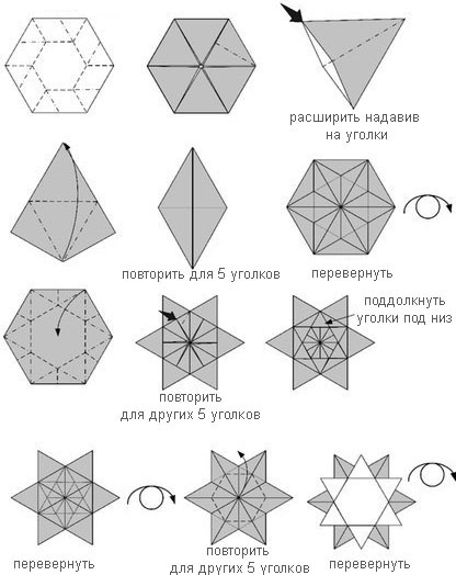 Оригами СНЕЖИНКА из бумаги | DIY Новый год | Origami Paper Snowflake
